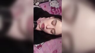 Horny Girl Sucks Fingers like it's a Dick
