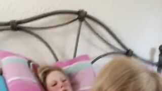 Lesbian Blondes Kissing, Licking Clits and Cumming Together While Fingering