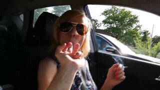 Hot Blonde Getting a Nice Fingering In The Car