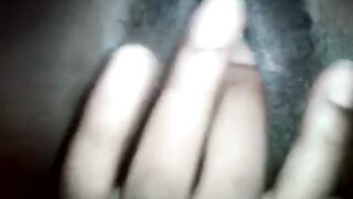 Horny Jamaican Chick Rubbing and Fingering Her Squishy Pussy