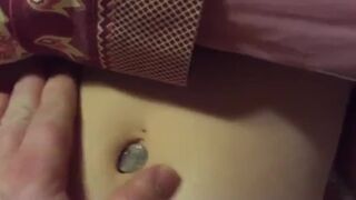Lucky Guy Bellybutton Fingering With a Coin and 3 Teen Girls